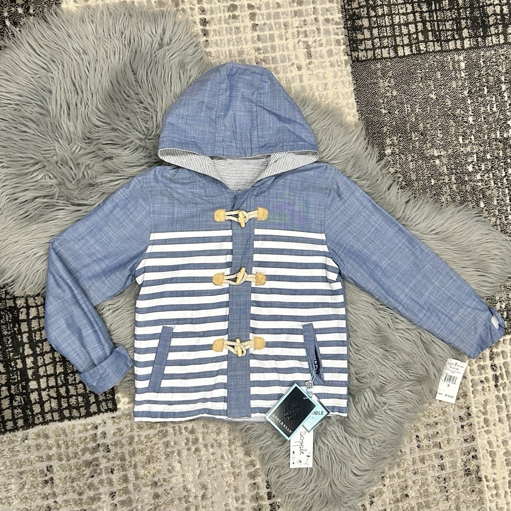 Andy & Evan Blue Reversible Toggle Parka Jacket‎ Size 6t Unisex ($74)